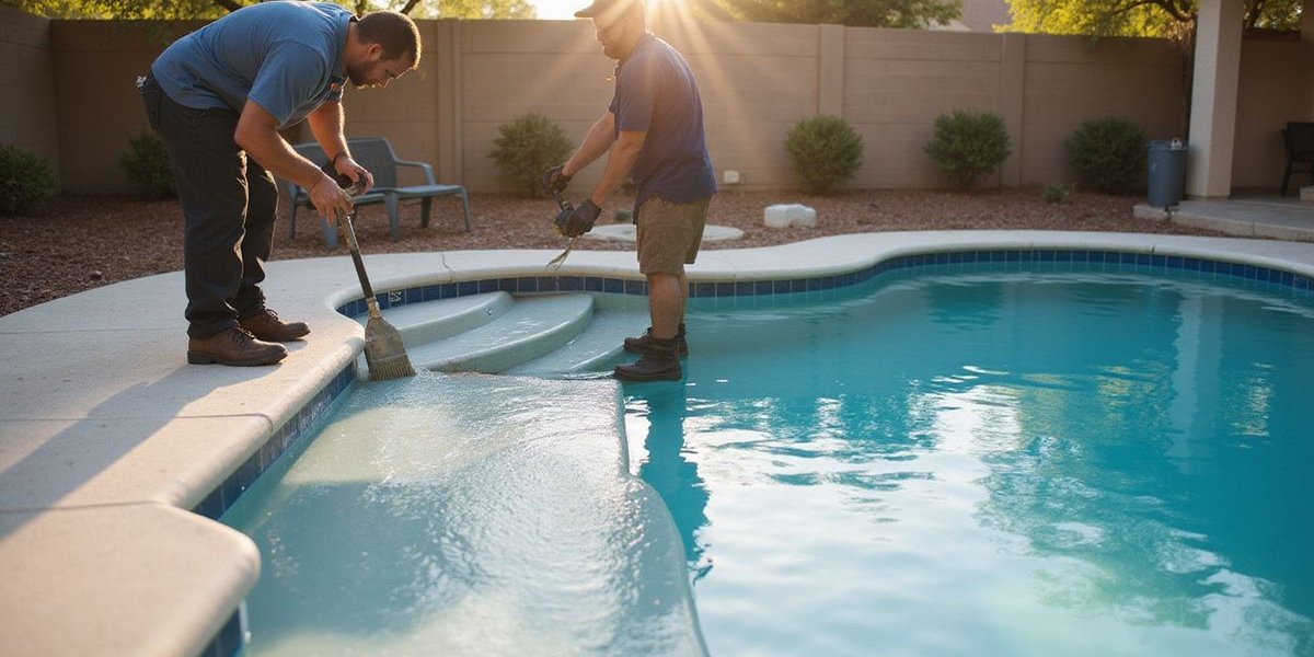 Pool deck resurfacing process