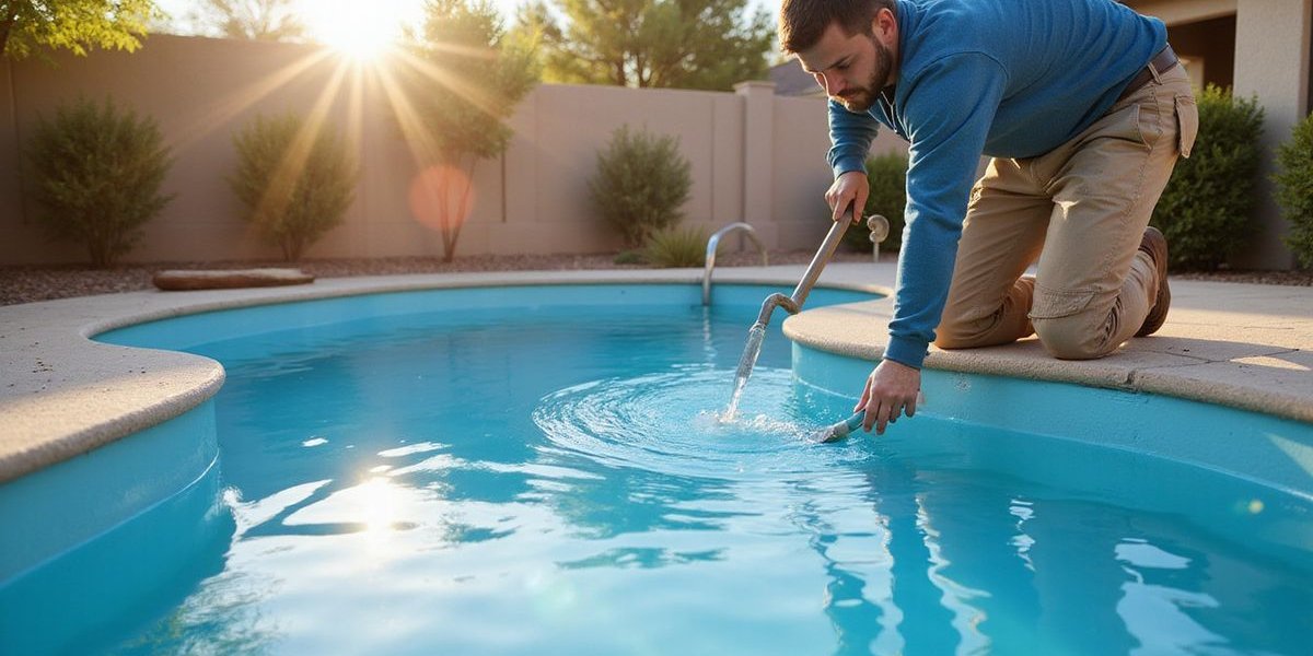 Pool resurfacing in progress