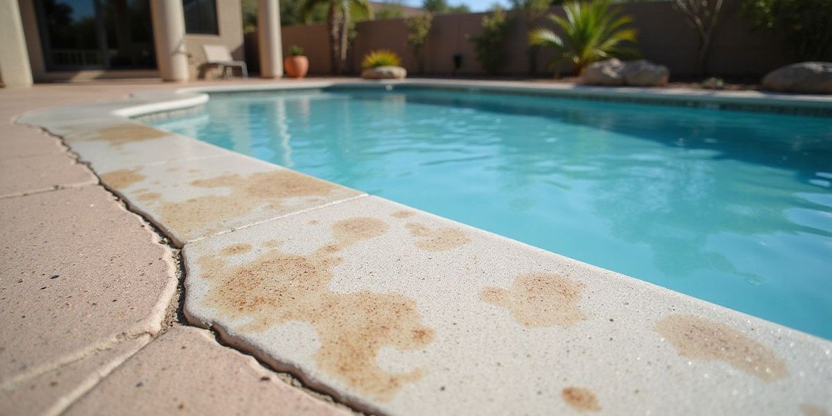 Stained pool surface