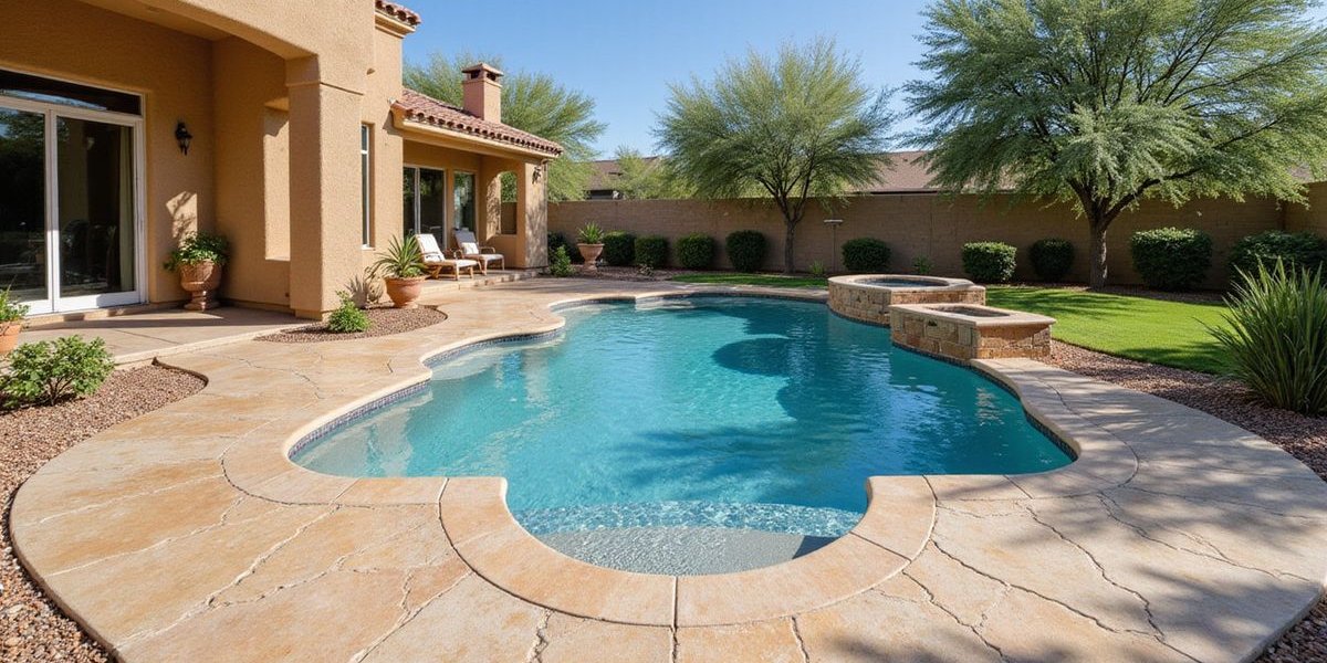 Travertine pool deck Phoenix